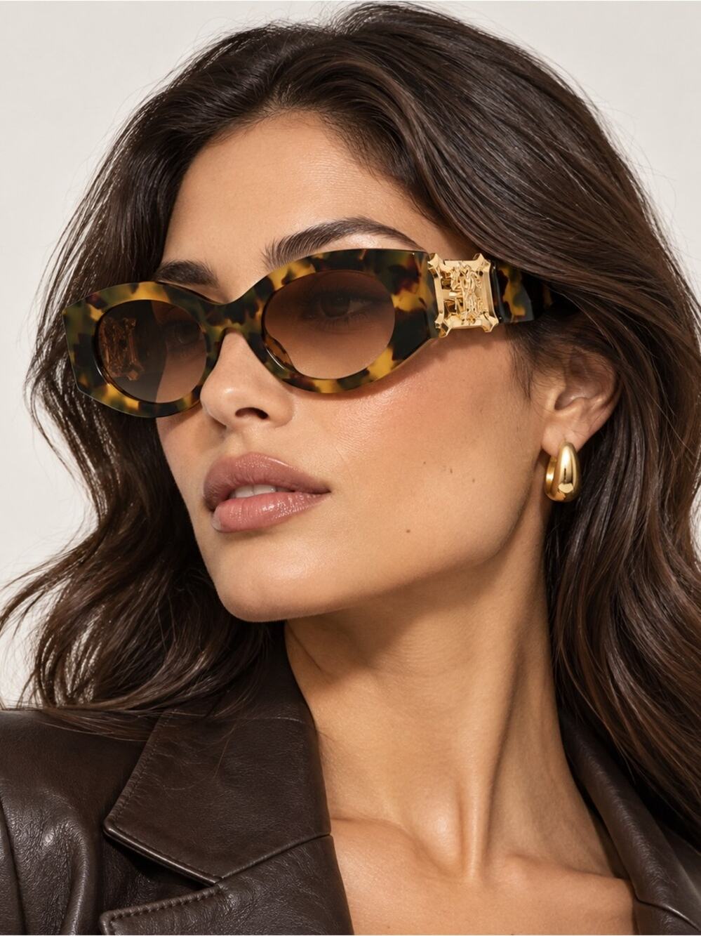 NEW Roberto Cavalli SRC064 0AGG Vintage Havana Sunglasses Authentic